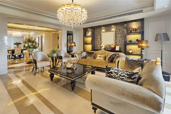 Custom living room furniture Dubai villa interior