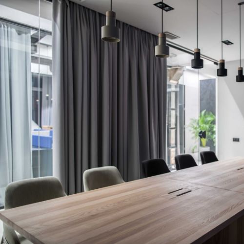 Custom-fit office curtains