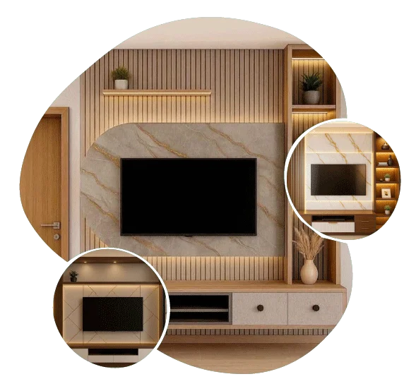 Modern wooden TV unit