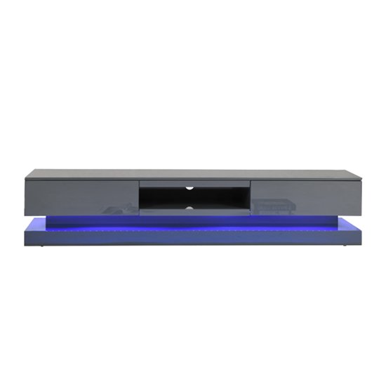Step High Gloss TV Stand In Grey With Multi LED Lighting - Image 5