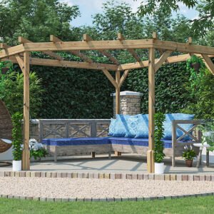 Dunster House Wooden Corner Pergola Kit 3m x 3m Utopia Diamond