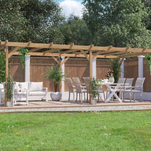 Dunster House Wooden Pergola Kit 6m x 3m DIY Plants Frame Garden Structure Utopia