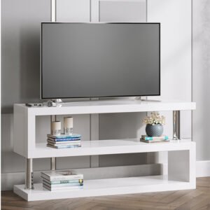 miami lcd tv stand in white high gloss