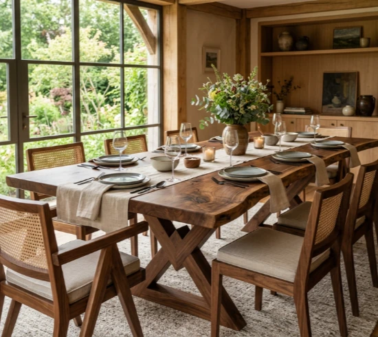 Custom Solid Wood Dining Table Design