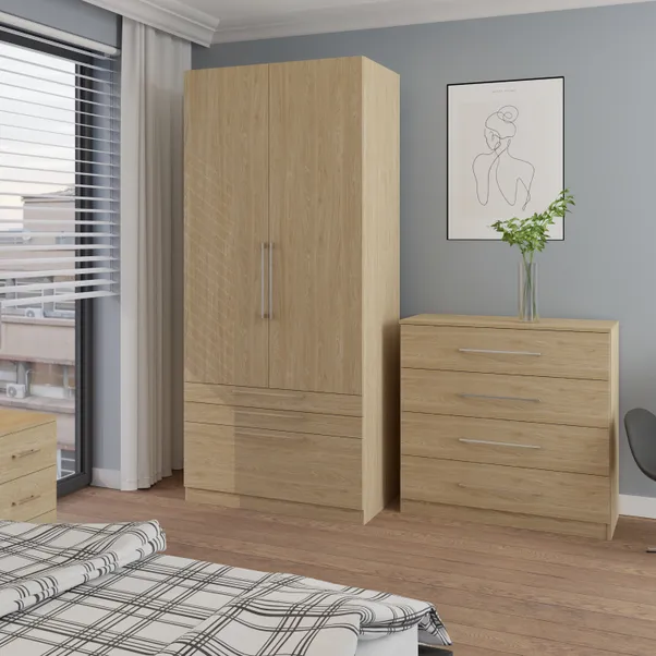 Foster Double 3 Drawer Wardrobe