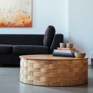 Weaved timber coffee table