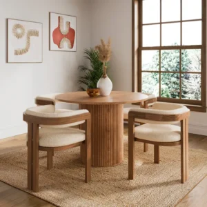 Amari 4 Seater Round Dining Table Oak