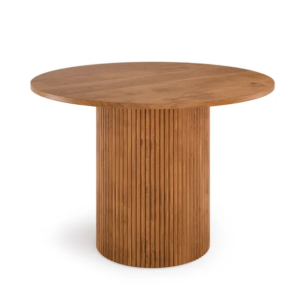 Amari 4 Seater Round Dining Table Oak - Image 5