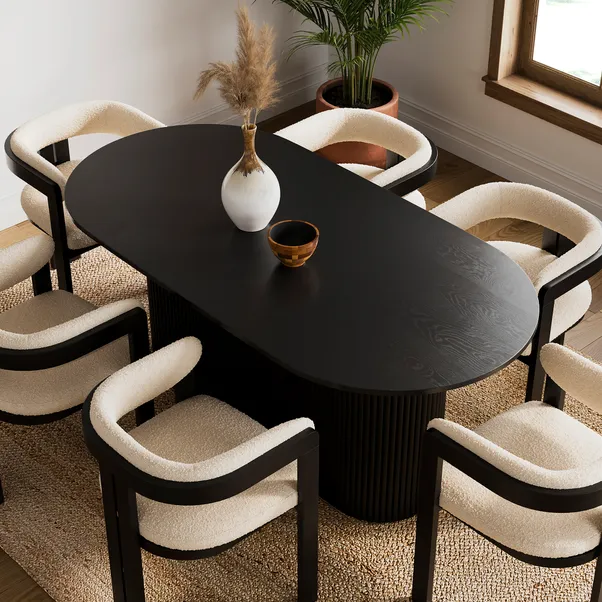 Amari 6 Seater Oval Dining Table, Oak - Image 4