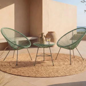 Khaki Woven Resin Garden Set