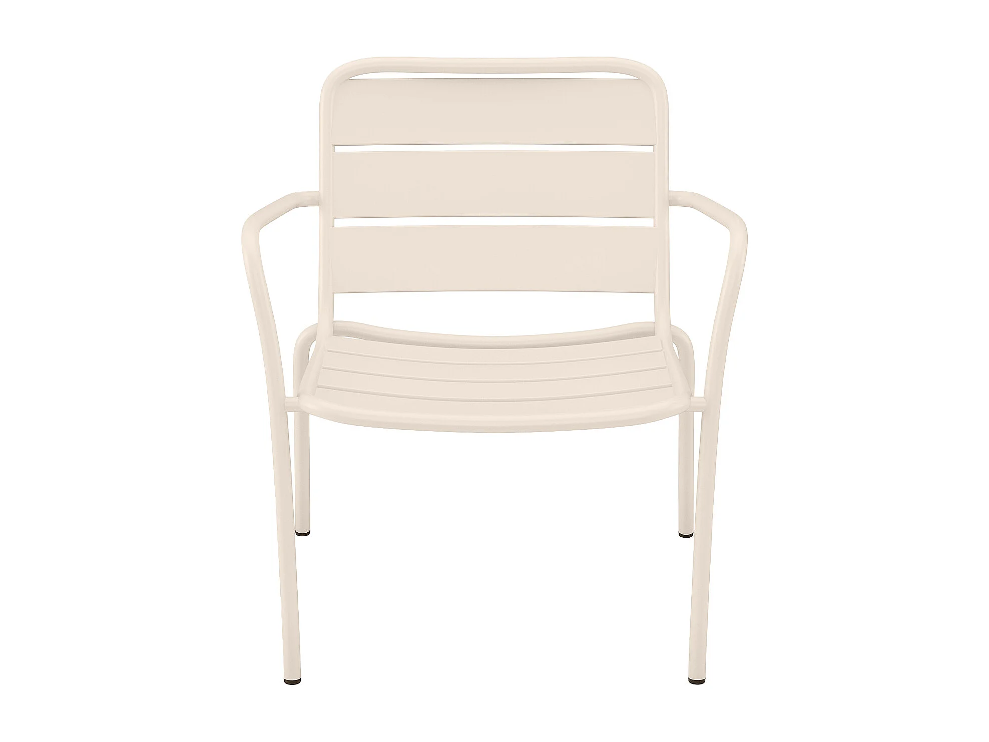 Low stacking metal garden armchair Beige MIRMANDE - Image 3