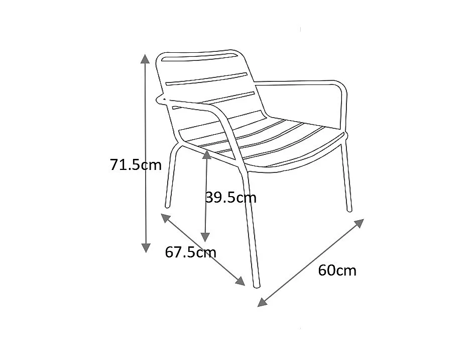 Low stacking metal garden armchair Beige MIRMANDE - Image 4