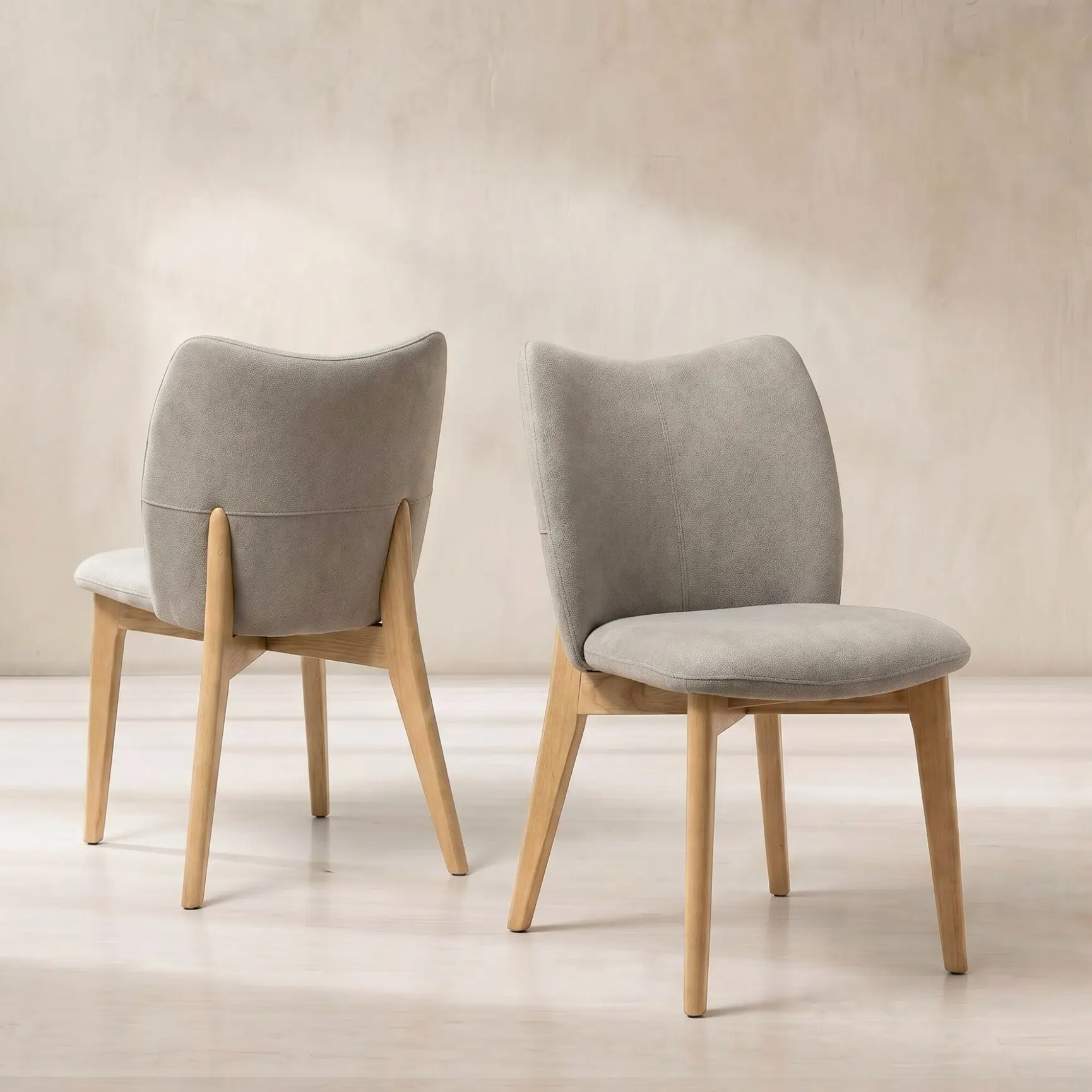 Neutral Faux Leather Dining Chair