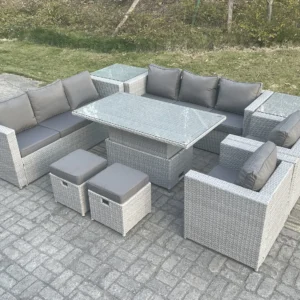 Rattan Rising Table Lounge Set