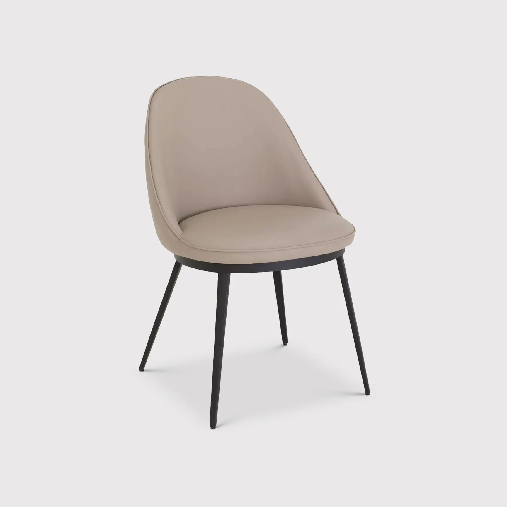 Taupe Faux Leather Curved Dining Chair - Image 2
