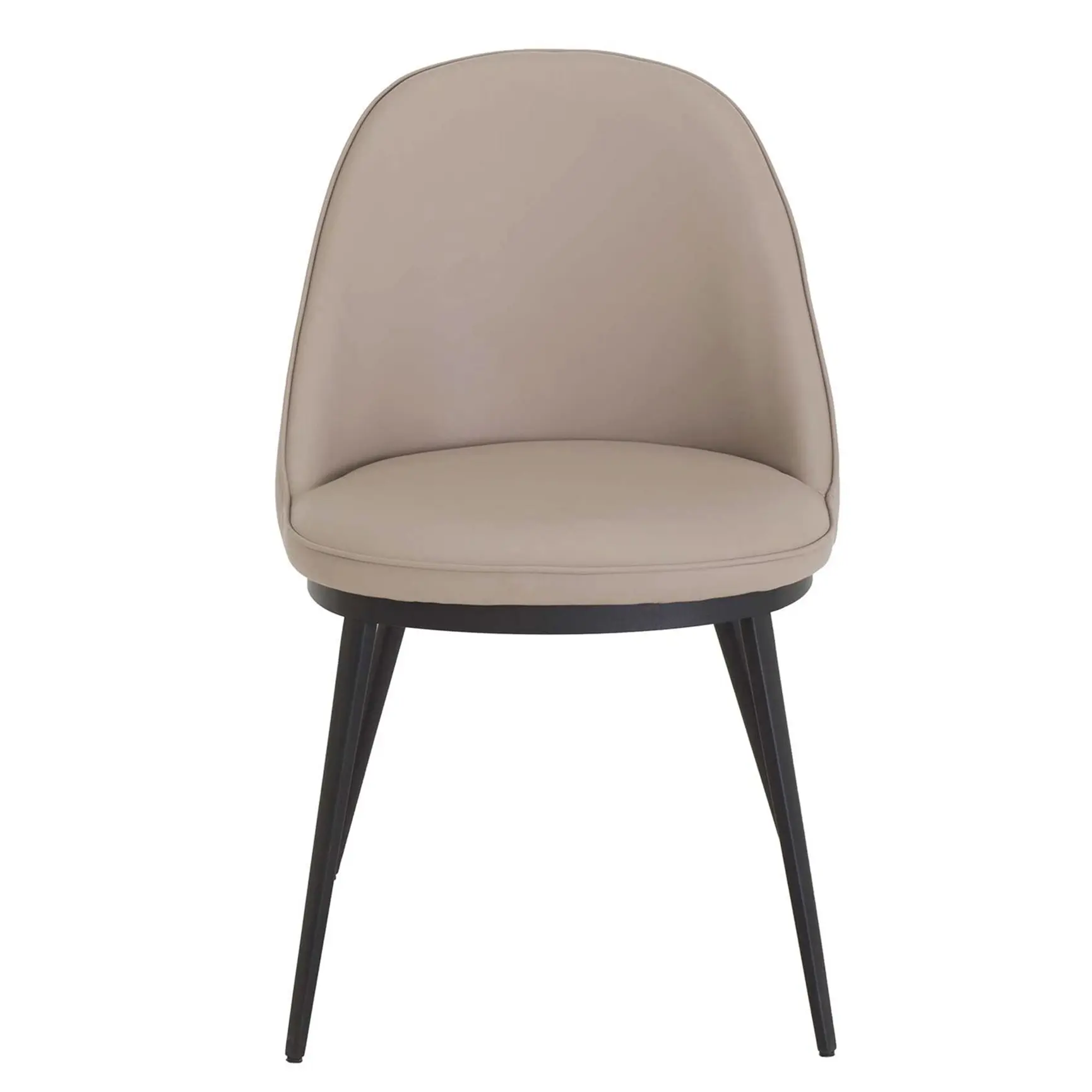 Taupe Faux Leather Curved Dining Chair - Image 3