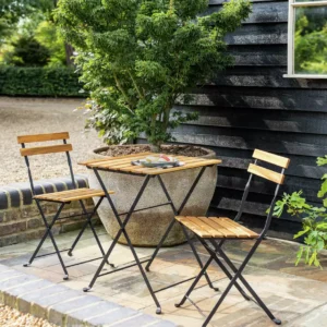 2 Seater Folding Wooden Garden Bistro Set