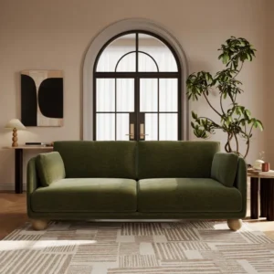 Armitage Chenille 3 Seater Sofa with Ball Feet