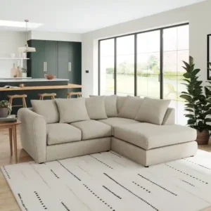Blake Basket Weave Texture Corner Chaise Sofa