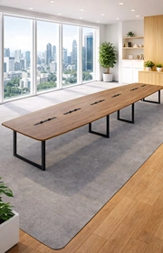 Conference Tables installation showing precise assembly and clean workspace organization