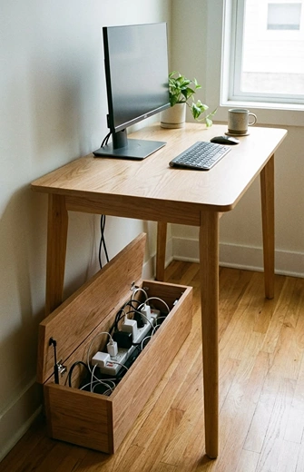 Custom Hidden Cable Management Cabinet