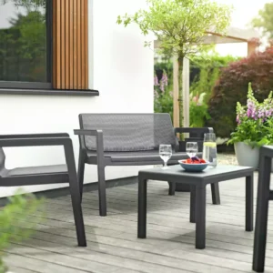 Dark Grey 4 Seater Garden Sofa Set