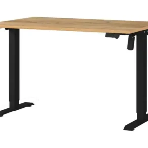 Dieter Rectangular Height Adjustable Desk (Navarra Oak/Black)