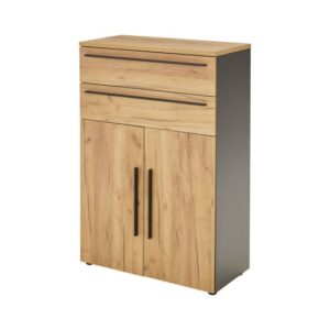 Frieda 2 Door Cupboard With Drawers Navarra Oak Graphite