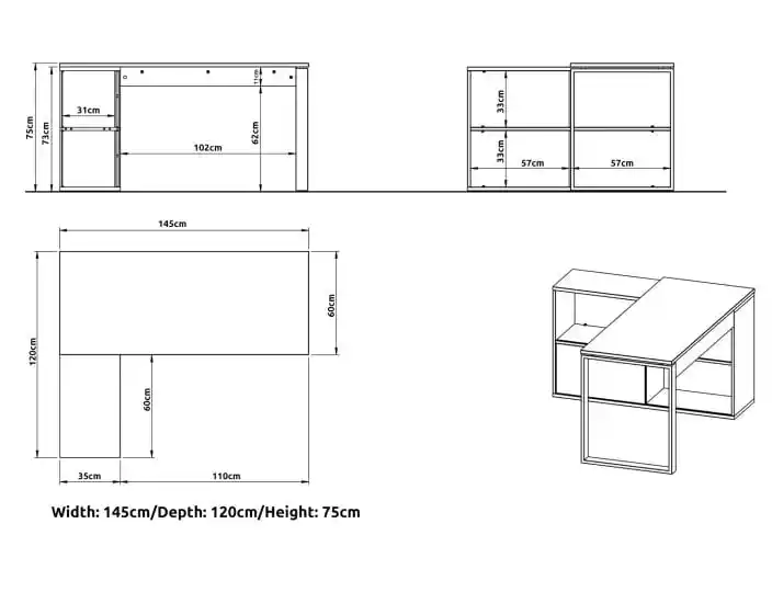 Frieda Corner Desk (Navarra-Oak Graphite) - Image 3
