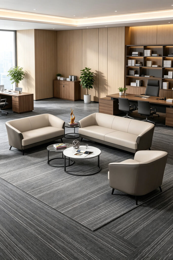 Office Lounge Seating close-up highlighting premium upholstery and durable construction