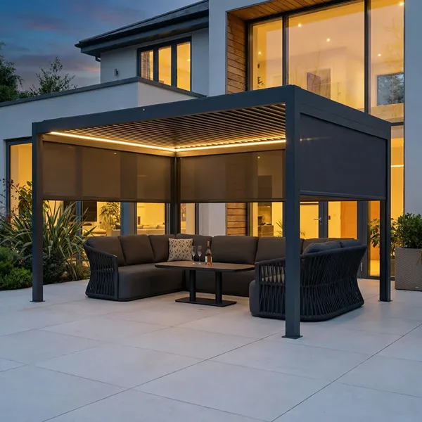 Pergola close-up highlighting strong timber joints and attractive outdoor craftsmanship