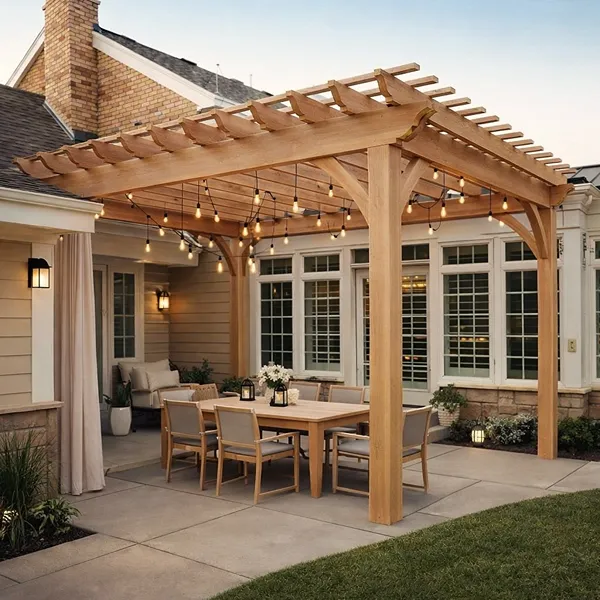 Pergola design featuring durable structures with stylish outdoor living arrangements