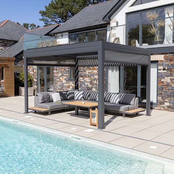 Pergola installed in outdoor spaces with custom timber frames and elegant shaded seating areas