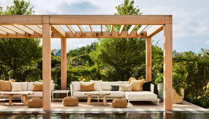 Residential Outdoor Carpentry installation showing timber framing for patios and outdoor spaces