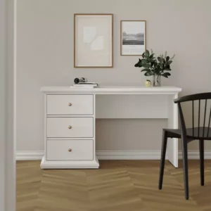 Tvilum Paris 3 Drawer Office Desk - White