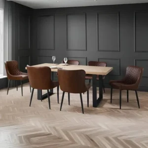 Berwick Oak Effect Black Frame Dining Tables