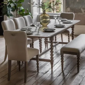 Boden 8-Seater Lime Washed Oak Extendable Dining Table