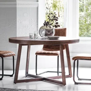 Cantwell Mango Wood Round Dining Table