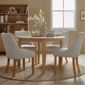 Durham Natural Oak Round Dining Table