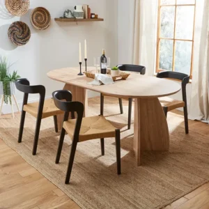 Effy Natural Wood Effect Oval Dining Table