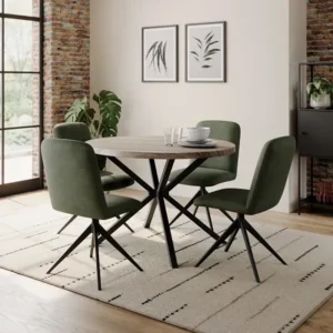 Ezra II Rustic Wood Round Dining Table