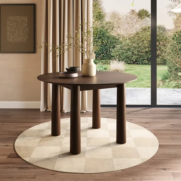 Hana Walnut Round Dining Table