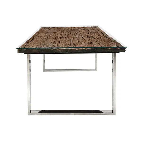 Indus Valley 8-Seater Reclaimed Sleeper Wood Dining-Table