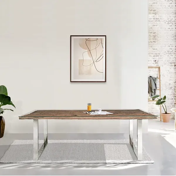 Indus Valley 8-Seater Reclaimed Sleeper Wood Dining Table