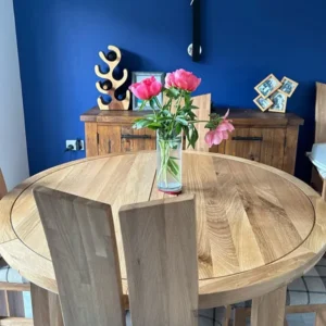 Knightsbridge Natural Oak Round Dining Table