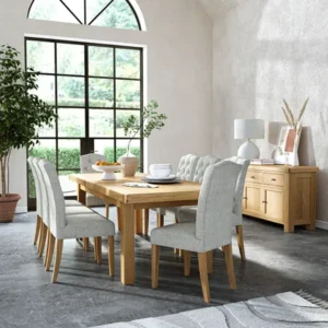 Normandy 8-Seater Natural Oak Extendable Dining Table