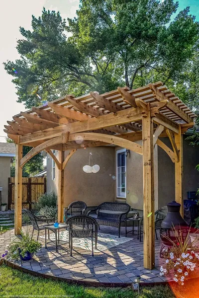 Outdoor pergolas and durable wood frames for properties in Sharjah