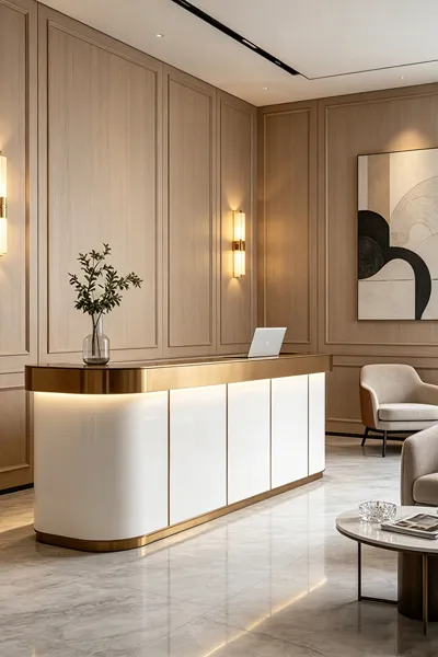 Custom reception counters for clinics and shops in Sharjah