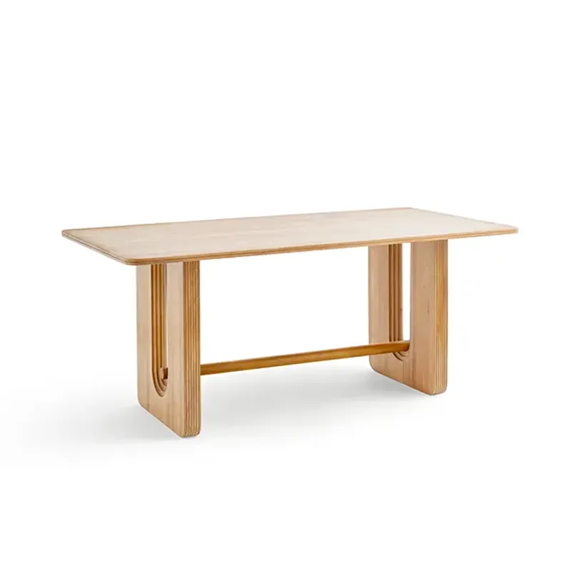 Romy Natural Mango-Wood Rectangular Dining Table