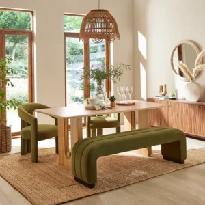 Romy Natural Mango Wood Rectangular Dining Table